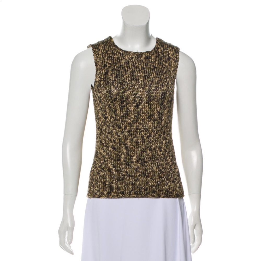 Celine silk knit sleeveless top